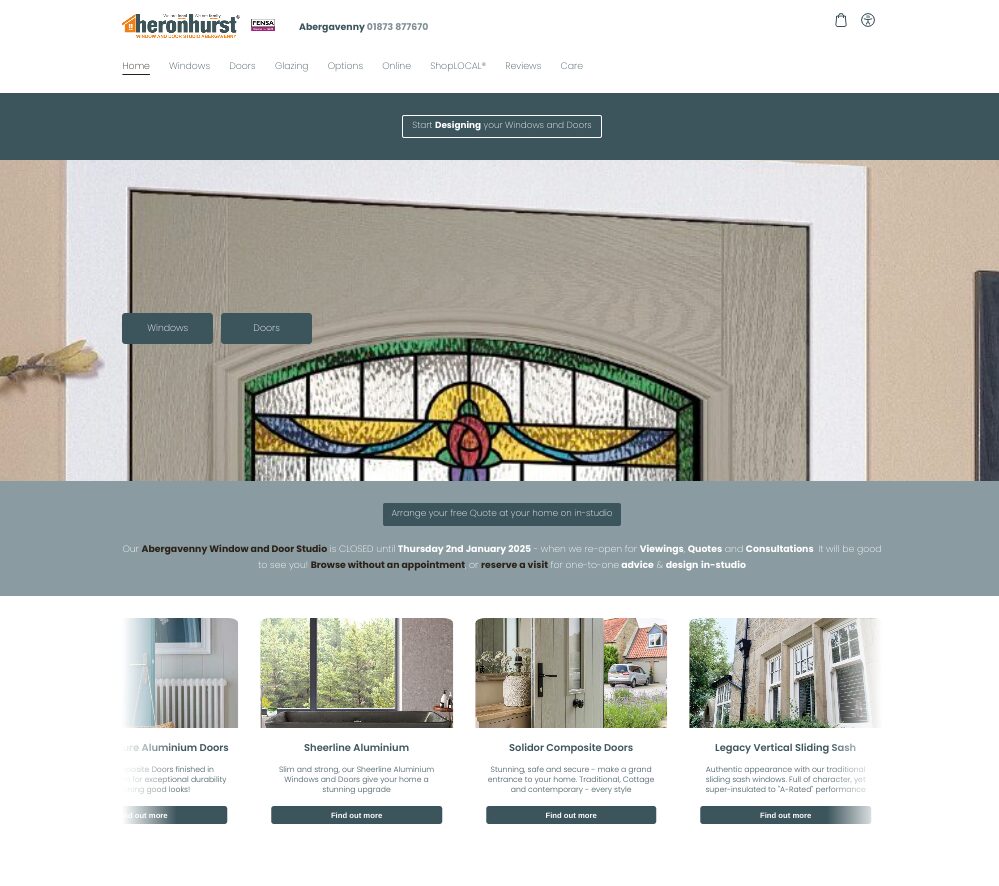 Heronhurst Window and Door Studio Website