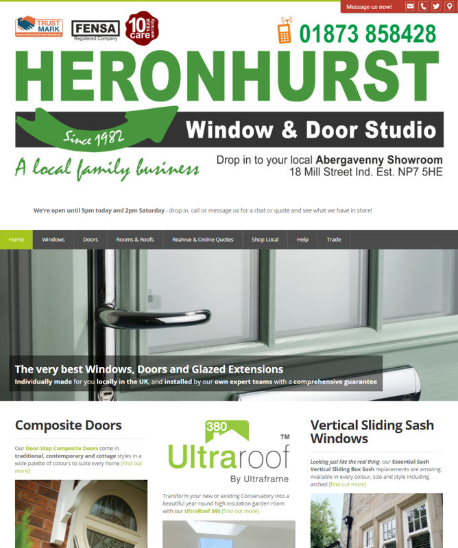 Heronhurst Window and Door Studio Abergavenny - for PVCu Aluminium Composite and real Timber Windows and Doors